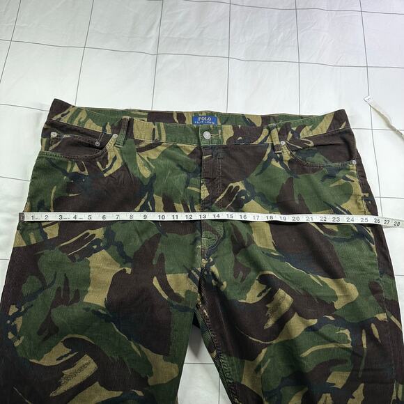 Polo Ralph Lauren Jeans Mens 46BX32 Green Varick Corduroy Camo Slim Straight - Picture 9 of 13